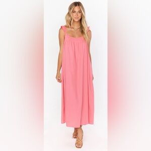 Show Me Your Mumu Pink Oasis Ruffle Long Dress